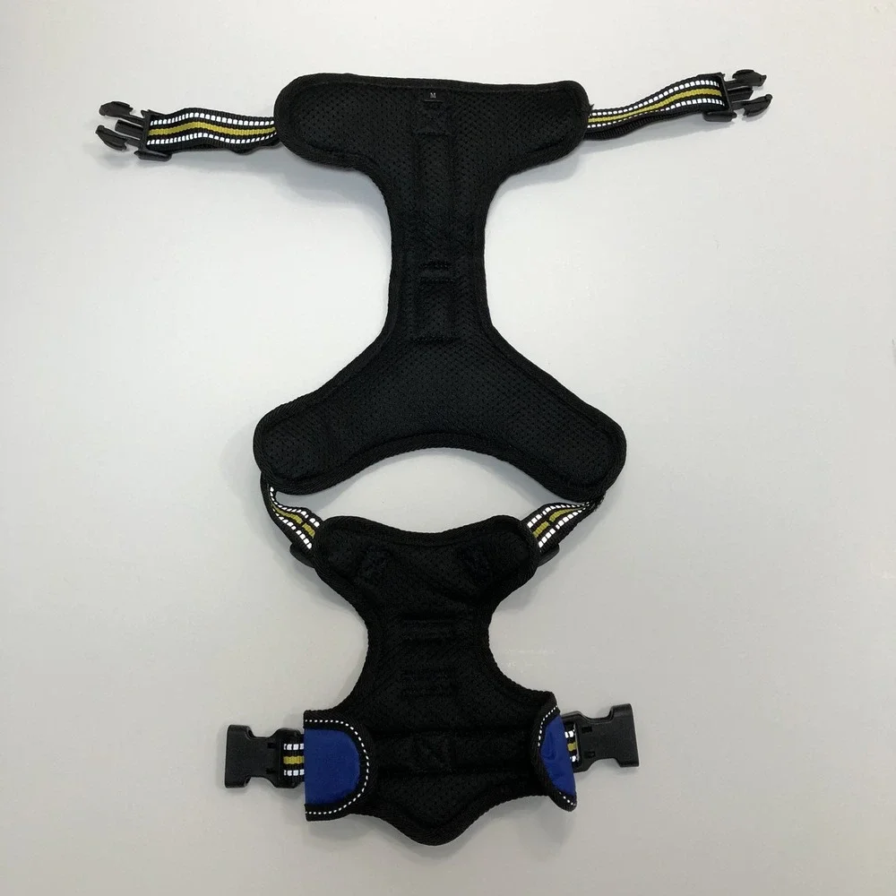 Goodyear Dog Safety Harness Medium Blue Black Yellow Reflective Adjustable Vest